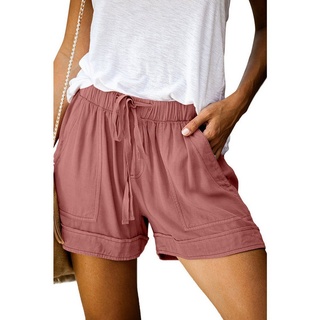 ZWY 2-in-1-Hose Solide Damen Farbe Weites Bein Casual Shorts l
