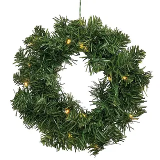 zeitzone Türkranz Weihnachten Beleuchtet LED Weihnachtskranz Haustür Batterie 32 cm