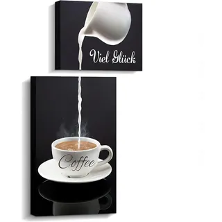 luxuskollektion Küchenbilder Schwarz/Weiß Leinwand 20x30 cm