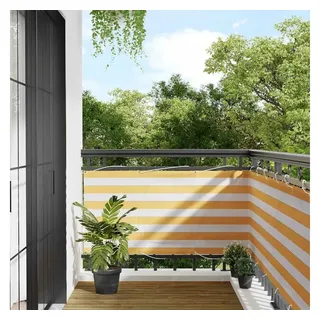 vidaXL Balkon-Sichtschutz 75 x 1000 cm Gelb / Weiß Gestreift