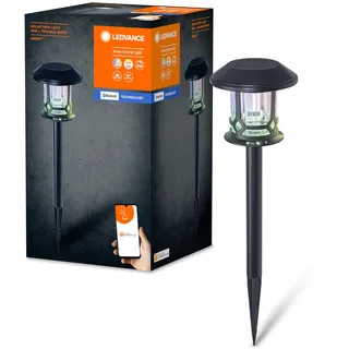 LEDVANCE Solar-Gartenspieß Path LED schwarz 3000K-6500K, spritzwassergeschützt, IP44, ohne Strom nutzbar, bis 8 Stunden Brenndauer