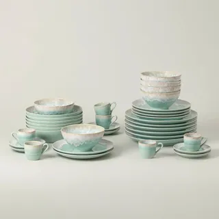 Costa Nova Kombiservice Taormina, Türkis, Keramik, 30-teilig, 100 ml,650 ml, Handmade in Europe, lebensmittelecht, Essen & Trinken, Geschirr, Geschirr-Sets, Kombiservice