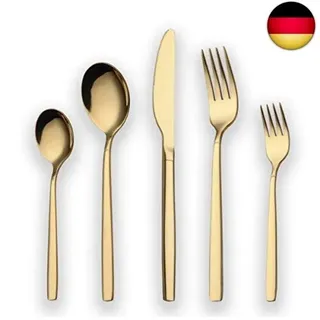 30 Teile Titan vergoldet Besteckset 30 Teile Gold Besteck Set Gold Besteckset Be