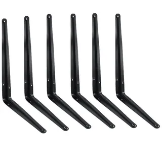 BAYLI Regal 6er Set Regalwinkel schwarz, Regalträger aus Eisen, Regalhalterung