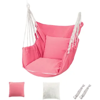 Mafagwre Hängesessel Schaukelstuhl, Hängematte Stuhl Mit Kissen Und Kissen, Hängeschaukel Hängestuhl Für Drinnen/außen Haus Schlafzimmer Terrasse Hof Garten (Rosa)