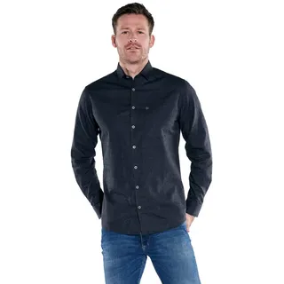 Engbers Langarmhemd Herren Langarm-Hemd gemustert, Saphirblau blau 3XL