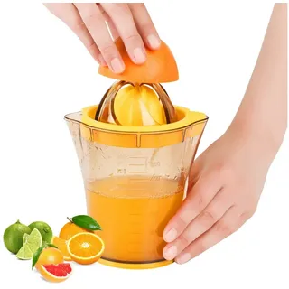 leben Entsafter Zitronenpresse, manuelle Orangenpresse, manuelle Limettenpresse, BPA-frei mit rutschfester Unterseite für einfache Reinigung gelb