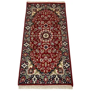 WAWA TEPPICH Indo Nepal Teppich Orientteppich 70 x 140 cm Rot