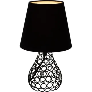 48210 Pauleen Black Brilliance Tischleuchte max. 20 Watt Schwarz Stoff, Metall