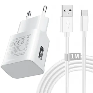 Schnellladegerät mit 1m USB-Kabel, für Xiaomi Redmi Note 13/13C/13 Pro/14C/14T/14T Pro/14/12/12 Pro 5G/11S/11/A3/10/M4/M6, USB-Netzadapter, für Samsung Galaxy und Tablets,18 W USB-Stecker