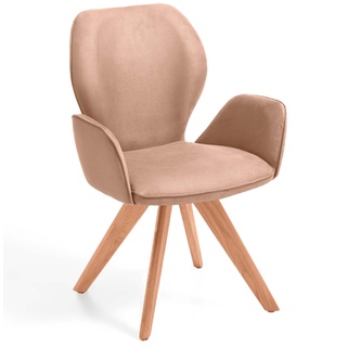 Niehoff Sitzmöbel Colorado Trend-Line Design-Armlehnenstuhl Gestell Kernbuche - Polyester - Nirvana beige - 62,5