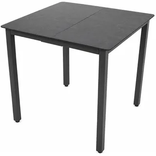 VCM Gartentisch 80 x 80 x 80 cm Schwarz