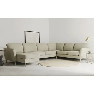 OTTO home Wohnlandschaft Polyester 349cm U-Form Braun