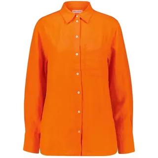 Marc O'Polo Klassische Bluse Damen Leinenbluse Regular Fit (1-tlg) orange 36