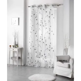 Douceur d'intérieur DOUCEUR D'INTERIEUR 140 x 240 cm - 100 Prozent Polyester Ösen, Voile, Bedruckt Clochettes dunkelgrau, Dunkelgrau