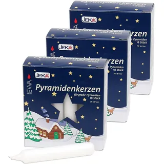 Pyramidenkerzen 54 Stück weiss 17,2x105 mm ( 3 Pack a 18 Stück) MEGAPACK