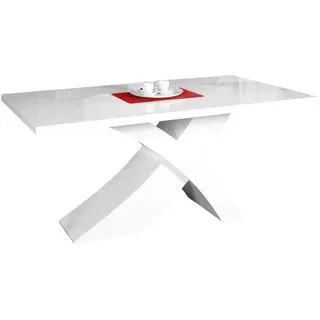 Sedex Nolana Esszimmertisch 200-240/100cm/ Ausziehfunktion/Designertisch/Esstisch/Hochglanz - weiß