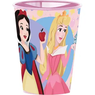 Tataway Disney Princess Aurora Ariel Plastikbecher für Mädchen, 260 ml, rosa, mit Ausguss zum einfachen Trinken