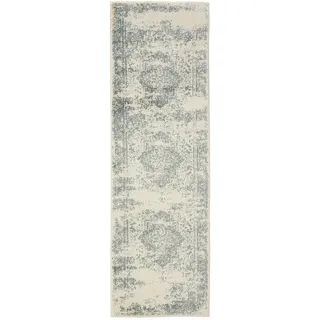 benuta Vintage-Läufer, Creme, Mintgrün, Kunststoff, Vintage, Rechteckig, 80x240 cm, Oeko-Tex® Standard 100, für Fußbodenheizung geeignet, in verschiedenen Größen erhältlich, pflegeleicht, Teppiche & Böden, Teppiche, Teppichläufer