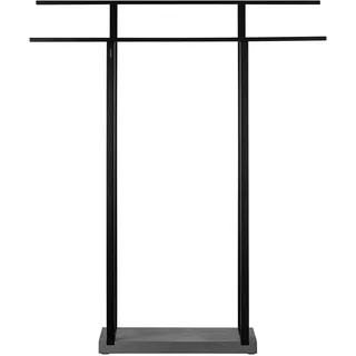 blomus -MENOTO- Handtuchständer aus pulverbeschichtetem Edelstahl, Farbe: schwarz, freistehend mit 2 Handtuchstangen, modernes Badaccessoire, (H/B/T: 90 x 75 x 16 cm, Silber, 66310)