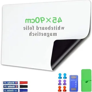 Famanu Magnetische Whiteboard Folie 45 x 90 cm - Wochenplaner mit Marker und Wischer