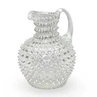 Mundgeblasener Kristallglas Krug 2 Liter | Handgefertigter Glas Karaffe für Heiß- & Kaltgetränke geeignet | Glaskaraffe | Wasserkaraffe | Getränkekanne | Blumenvase | Vase (Crystal)