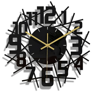 Dekorative Wanduhr Wanduhr Uhr Leise Ohne Tickgeräusche, Art Design-Wanduhr 30x30cm (Minimalistisches Heimdekor Wanduhr mit Montagesatz 30x30cm) schwarz