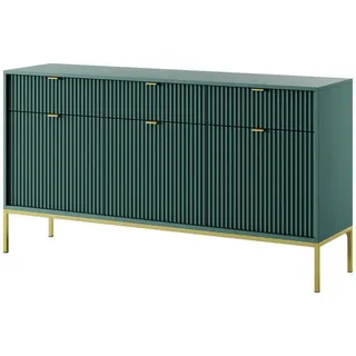 DomoHome Kommode, Türkis, Gold, Kunststoff, Rechteckig,Rechteckig, 154x83x39 cm, Wohnzimmer, Kommoden & Sideboards, Sideboards