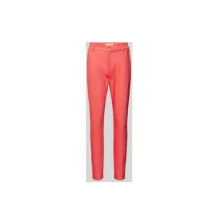 Slim Fit Stoffhose mit Gürtelschlaufen Modell 'Abbey Night', Koralle, 42