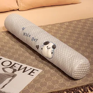 YOUGANG Großes Körperkissen, 80/100/130 cm, superweiches, rundes Körperkissen mit abnehmbarem Bezug, langer runder Zylinder, Nackenrolle, Schwangerschaftsrollkissen (Grau, 80 cm)