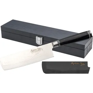 Katana Saya Pakkawood 18 cm Nakiri-Messer, Japanischer 67-lagiger VG-10 Damaszener-Edelstahl, schwarzer Pakkaholzgriff, Küchenmesser
