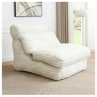 MODFU Sofa 2-in-1 Modular Einzelsofa von für Sitzen und Liegen, für moderne Wohnbereiche, Schlafzimmer und entspannte Lifestyle-Zonen, Wohnzimmer Sofa weiß