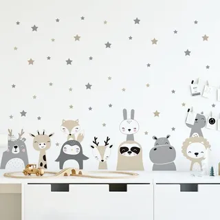 Waldtiere Wandtattoo Elch Wandsticker Wandsticker Wanddeko Für Kinderzimmer Babyzimmer - Ahlsen
