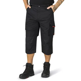 Hero by John Medoox Arbeitsshorts HERO BY JOHN MEDOOX "TACOMA Pro Workwear 3/4-Hose", Herren, Gr. 54, schwarz, Sweatware, 65% Polyester, 35% Baumwolle, gerade kurz, Hosen, Arbeits-3/4-Hose in Funktionsqualität für Herren