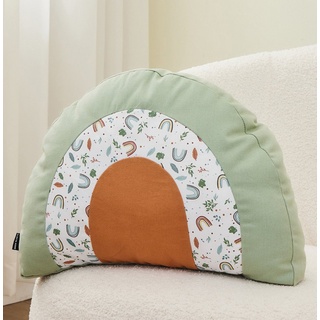 Alavya Home® Dekokissen Kinderkissen Regenbogen - D40 cm I Kuschelkissen Flauschig mit Füllung, Kinderkissen Zierkissen für Babyzimmer Kinderzimmer Deko - 40 x 30 cm grün