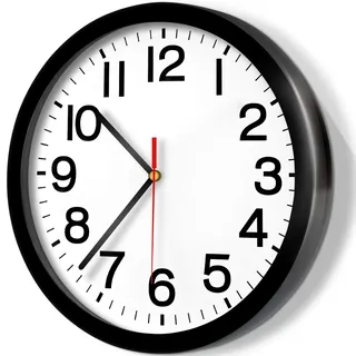 Retoo Wanduhr Analoge Lautlos 20 cm Uhr Runde Batteriebetriebene Geeignet für Küche Wohnzimmer Büro Eingangsbereich Dekorative Schwarz