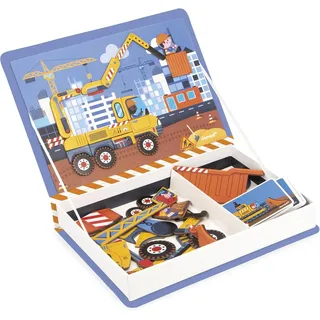 Janod Magnéti'Book Fahrzeuge der Baustelle 50-tlg.