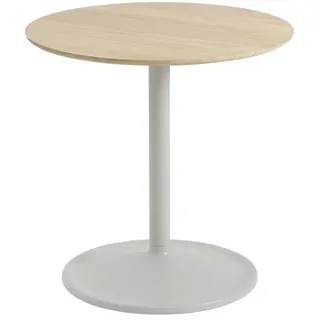 Muuto - Soft Beistelltisch, Ø 48 cm, H 48 cm, Eiche geölt / grau
