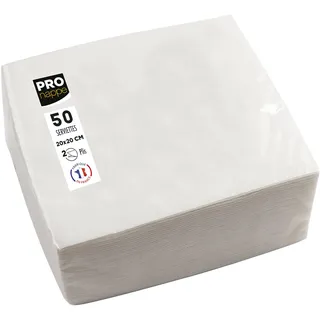 ProNappe Servietten weiß 2-lagig 20,0 x 20,0 cm, 50 St.