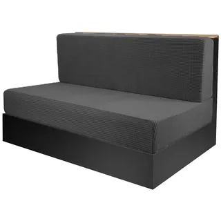 Nitoope 2 Stück Camper Kissenbezüge (1 Set), RV-Sitzbezüge, Wohnmobil-Sitzbezüge für Anhänger, Sofa-Sitzkissenbezüge, Sofakissen-Bezüge Stretch, für Reisemobilsitz, Waschbar, Einfach (Dunkelgrau)