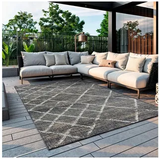 OTTO home Outdoorteppich Sorren, LAGERRÄUMUNG!, rechteckig, Höhe: 8 mm, Rauten Muster, In- und Outdoor geeignet, Terrasse & Balkon schwarz 140 cm x 200 cm x 8 mm