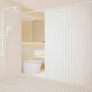 DSSHENGDS Anpassbar Badezimmer aus wasserdicht beschwerer duschvorhang,faltbar Vorhang dusche,für Badewanne Bad Schlafzimmer-White- 300x180cm