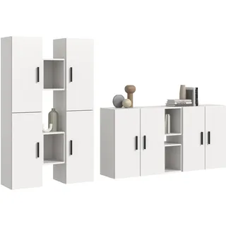xonox.home Xonox Wohnwand, Weiß, Holzwerkstoff, 270x182x34 cm Wohnzimmer, Wohnwände, Anbauwände