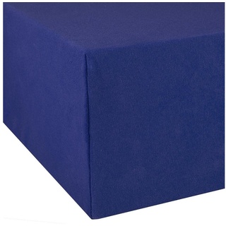 Aqua-Textil Exclusiv Spannbettlaken Doppelpack 90x200-100x220 cm royal blau Jersey Baumwolle 230g/qm Spannbetttuch Elastan Laken