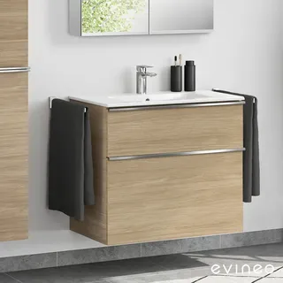 Evineo ineo4 Unterschrank B: 81 cm, 2 Auszüge, mit Griff, für Duravit ME by Starck Waschtisch,, BE0266OA,