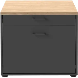 Tchibo - Waschmaschinenunterschrank »Solea« mit Wäschekorb-Auszug und Schublade - 67x60x60cm - anthrazit -