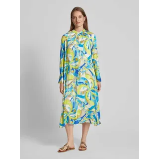 Midikleid mit Allover-Print, Gelb, 36