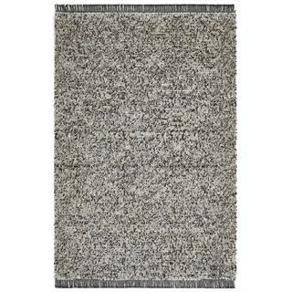 Teppich HOME AFFAIRE "Oslo" Teppiche Gr. B/L: 160 cm x 230 cm, 25 mm, 1 St., grau Fransenteppich Esszimmerteppiche Webteppich mit Fransen, meliertes Design, weicher Flor, fußwarm