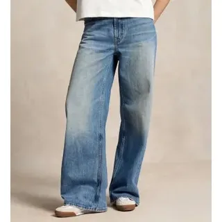 Polo Ralph Lauren für Damen. 211B17121001 Blaue Jeans mit weitem Bein und entspannter Passform (30/32), Lässig, Baumwolle, Denim