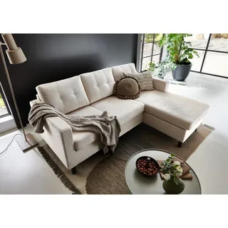 Ecksofa "Tea L-Form", beige (creme), B:189cm H:81cm T:150cm, ATLANTIC HOME COLLECTION, Sofas, Ecksofa, frei im Raum stellbar und Recamiere beidseitig montierbar